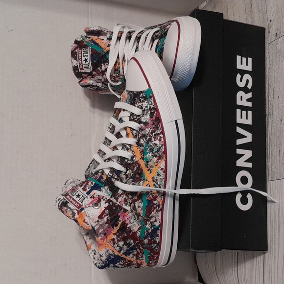 ๐ BY REQUEST ๐ Custom Painted Multicolor Graffiti Converse High Tops - Picture 11 of 16
